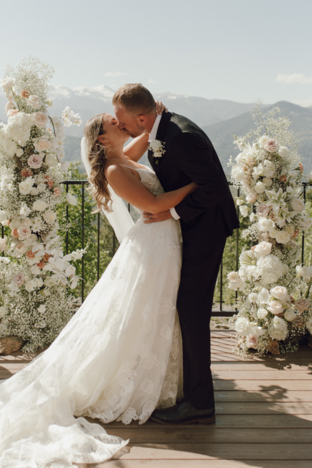 Nikki Sheahan in Avery wedding dress by Madi Lane